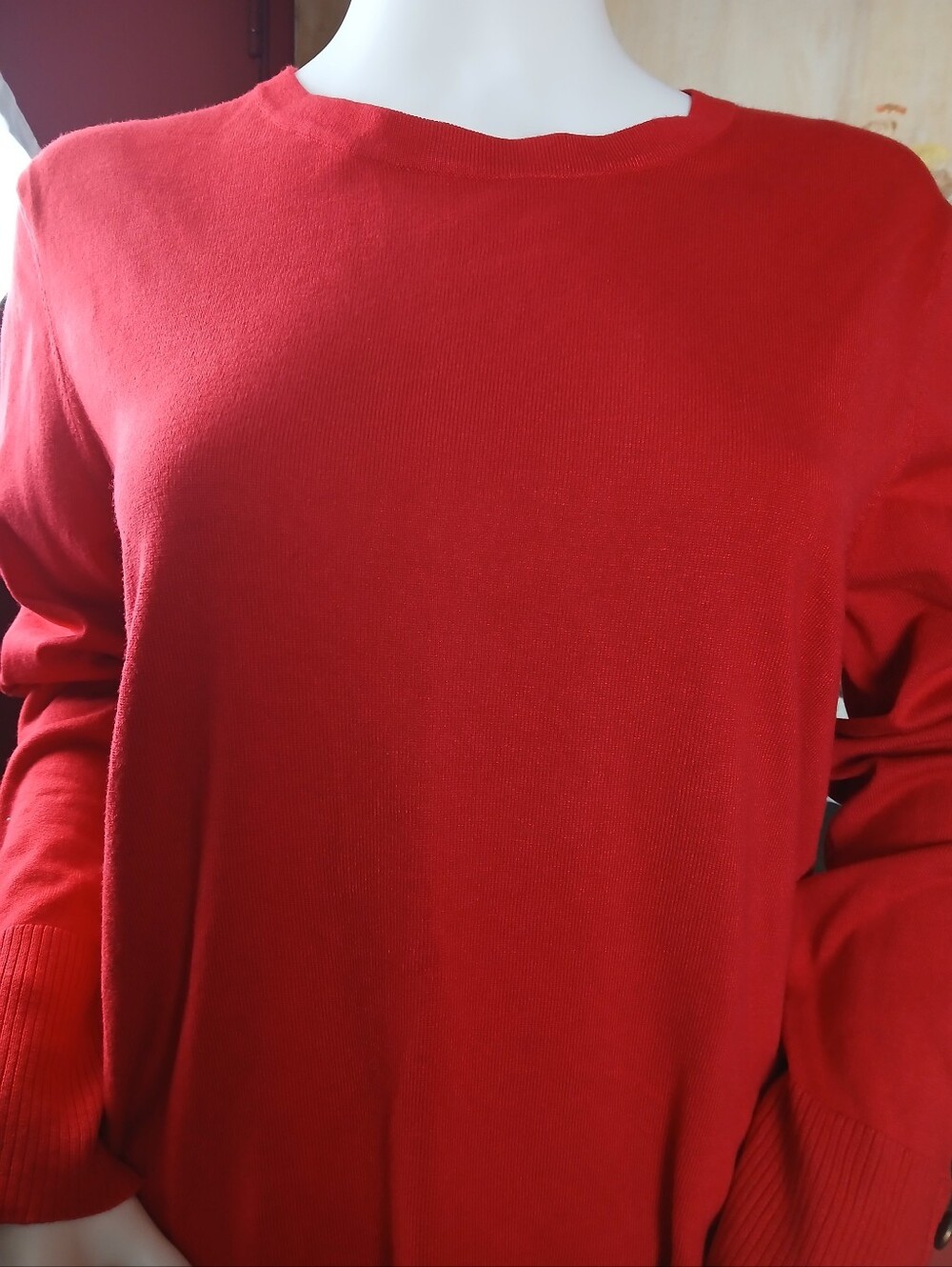 Women's Red Crewneck Sweater - Timeless Knit